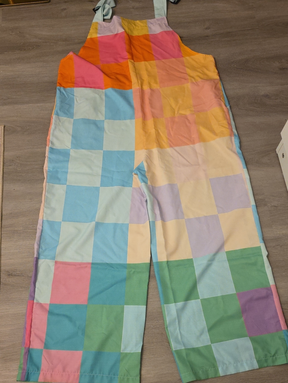 Colorblock Patchwork Wide-Leg Overalls